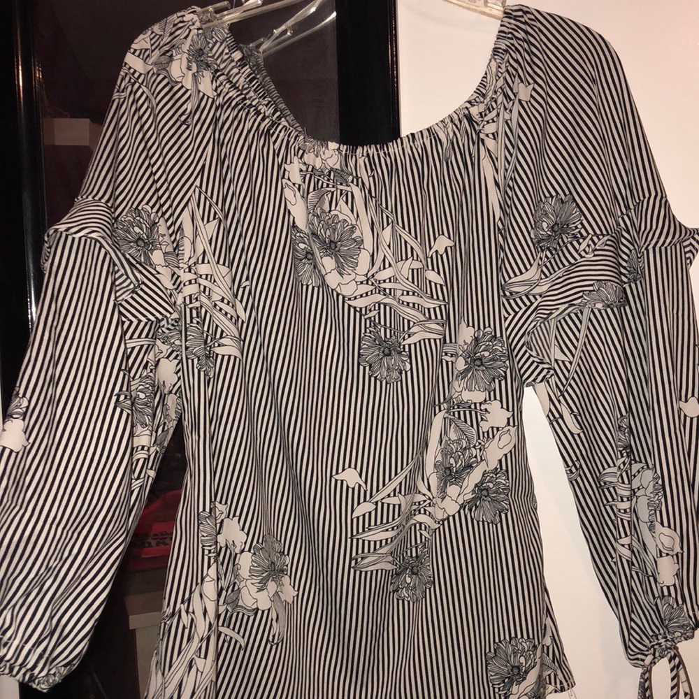 Black and white blouse